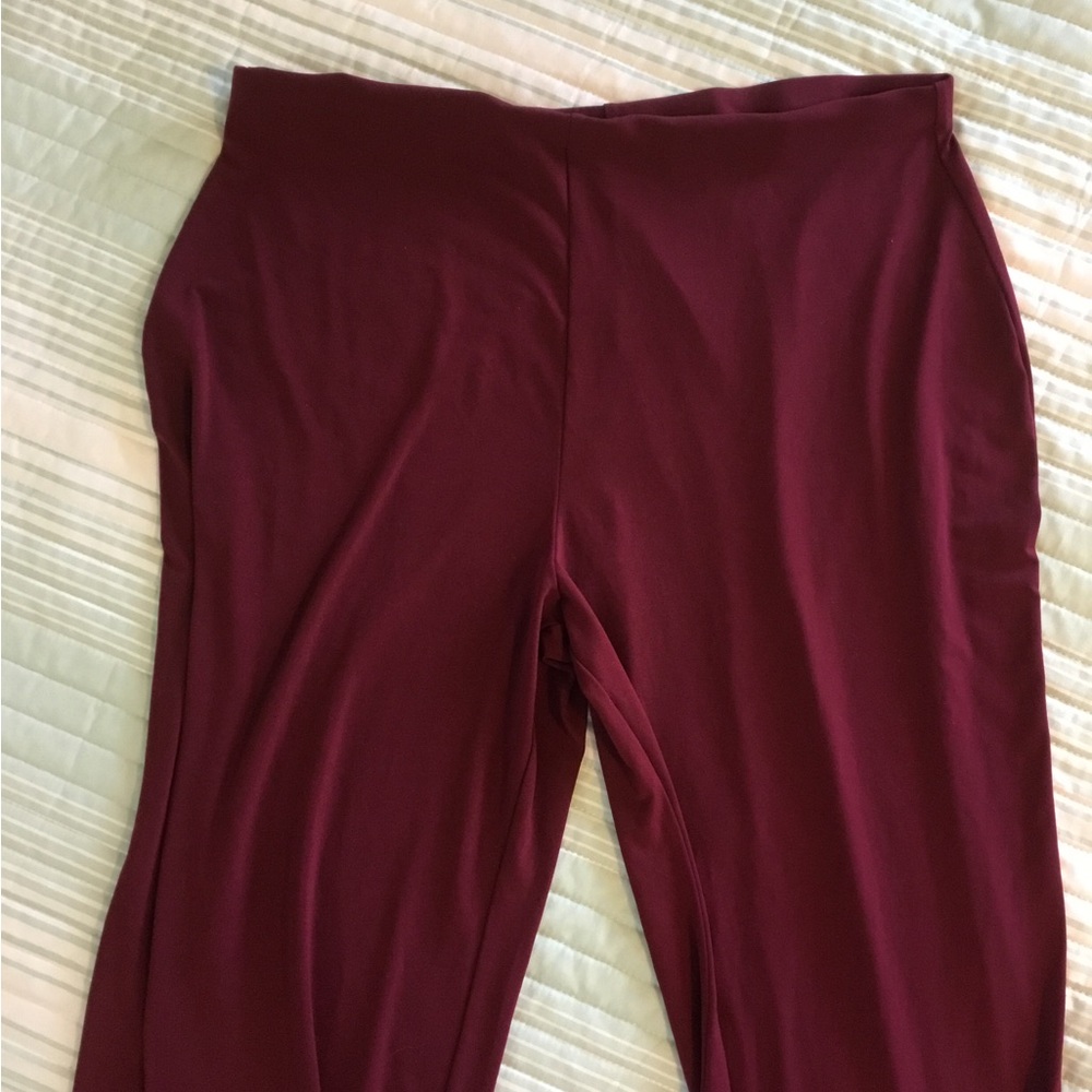 ALFANI MAROON SLACKS 1X Tall woman’s Polyester spandex stretchy. Pull on style - Picture 2 of 6